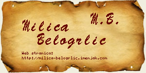 Milica Belogrlić vizit kartica